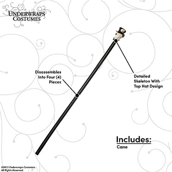 Skull Cane with Top Hat