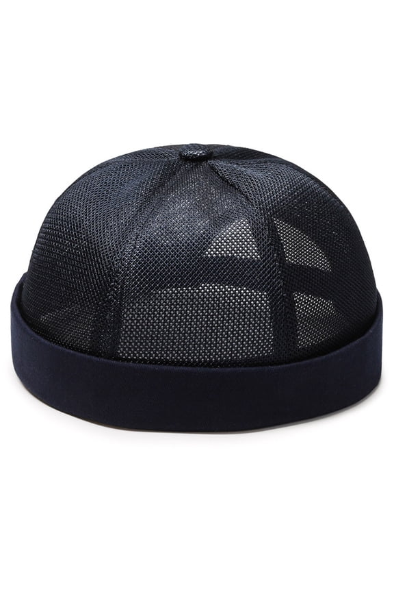 Skull Cap for Men & Women - Stretchy Beanie for Hip-Hop Fashion, Workouts & Cold Mornings Under 5$, Yubnlvae Men Solid Cap Mesh Quick Drying Adjustable , Navy, One Size