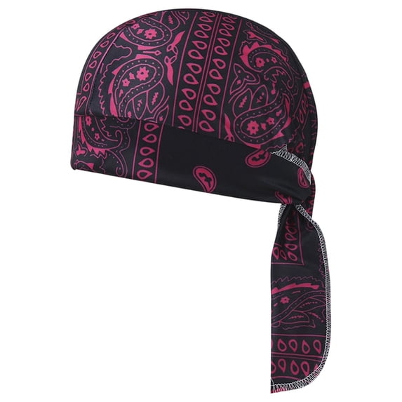 Skull Cap Print Bandana Hat Breathable Outdoor Headwrap For Hiking Cycling Motorcycle Sports Accessories(Red-55Cn)