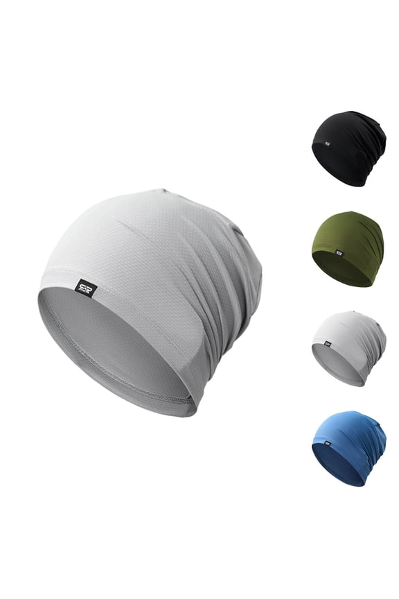 Skull Caps for Men & Women - Breathable 3D Mesh Running Caps for Cycling, Gym & Summer & Winter Gray One Size