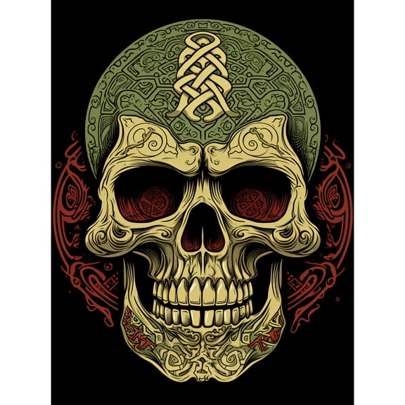 Skull Celtic Design Tattoo Ink Body Art Rockabilly Americana 50s Unframed Wall Art Print Poster Home Decor Premium