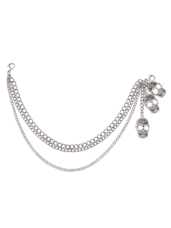 Skull Charm Shoe Chain Shoe Accessories Metal Boot Chain for Various Shoes Adjustable Length Shoe Chain Shoe Ornament