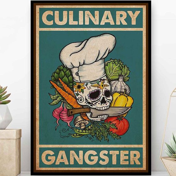 Skull Chef Culinary Cooking Lover Restaurant Poster