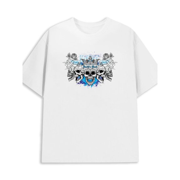 Skull & Cherub Tee men's 180G 100% Cotton white Basic Unisex Shirt Cotton tshirts Unique Design Unisex Shirt Graphic tshirts Basic Unisex Shirt Short Sleeve tshirts