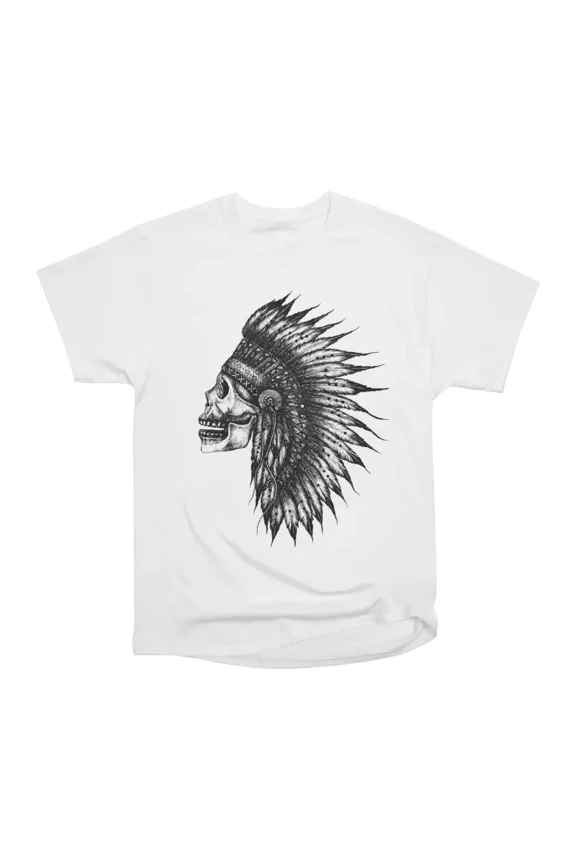 Skull Chief Ink Illustration T-Shirt Tee Gift For Him Merch For Her Apparel For Friend