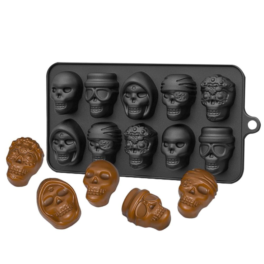 Skull Chocolate Mold 10Cavity Skull Candy Mold for Jelly Crayon