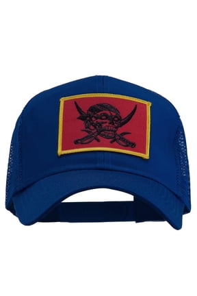 Skull Choppers Pirate Patched Mesh Cap - Royal OSFM