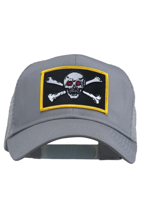 Skull Choppers Red Eyes Patched Cap - Grey OSFM