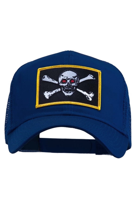 Skull Choppers Red Eyes Patched Cap - Royal OSFM