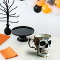 thumbnail image 1 of Skull Coffee Mug With Saucer Set Gothic Porcelain Tea Cup Ornate Skull Coffee Mug Funny Ceramic Tea Cup-Diabolical Bonehead Cup For home Daily Use with Unique Design and Microwave Safe, B, 1pcs, 1 of 6