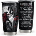 thumbnail image 1 of Skull Couple Tumbler 20oz Stainless Steel Insulated Coffee Travel Cup Tumblers Gifts for Wife Husband Boyfriend Girlfriend on Birthday Christmas Valentines Anniversary, 1 of 6