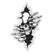 Skull Creeping In Scary Rip - 8 Vinyl Sticker - For Car Laptop I-Pad - Waterproof Decal