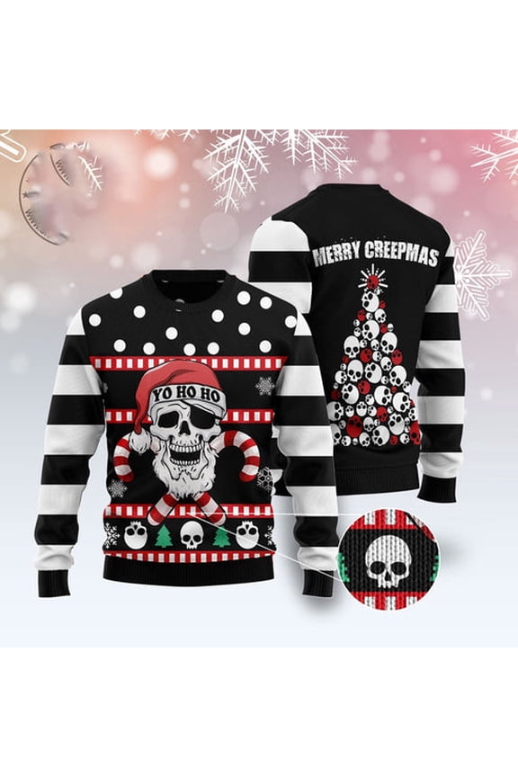 Skull Creepmas 3D Christmas Sweater, Funny Xmas Sweater, Sweater Xmas