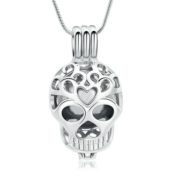 Skull Cremation Jewelry for Ashes Urn Necklace for Ashes for Pet Human Ashes Urn Pendant for Men Women Memorial Ash Keepsake
