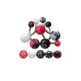 thumbnail image 1 of Skull & Cross Bones Belly Ring UV 14G (1.6mmx 11.2mm) (Magenta), 1 of 3