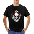 thumbnail image 1 of Skull Cross Vintage T-shirt Mens Cotton Classic Crewneck Short Sleeve Tees Unisex Black L, 1 of 5