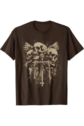 Skull Cross Wings Y2K Goth Alt Grunge Gothic Emo Aesthetic T-Shirt, Unisex T-Shirt