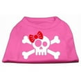 thumbnail image 1 of Skull Crossbone Bow Screen Print Shirt Bright Pink Lg - 14, 1 of 1