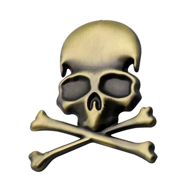 Skull & Crossbones 3D Metal Stickers Weather Resistant Skull Metal ...