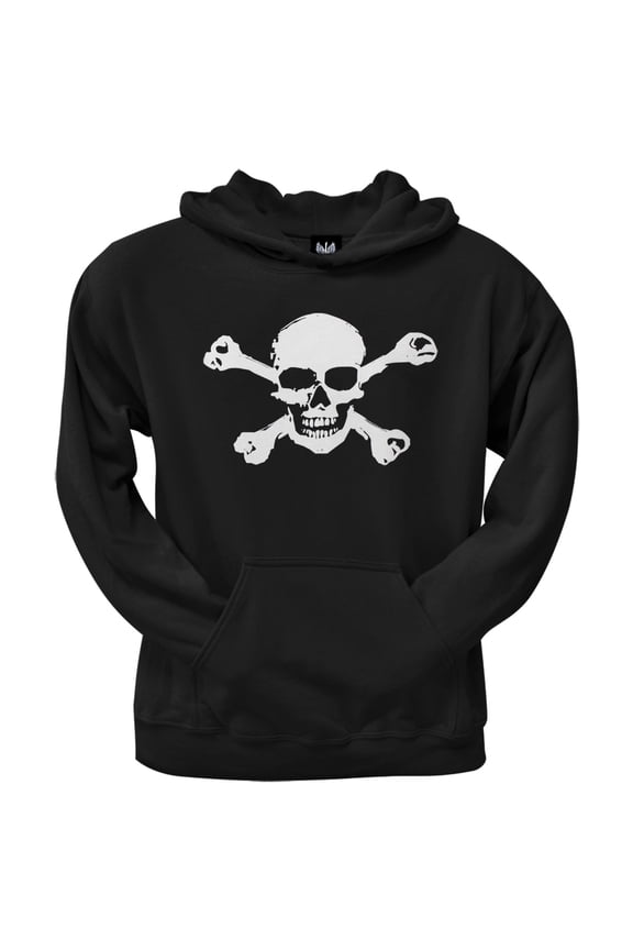 Skull & Crossbones Black Adult Hoodie - Small