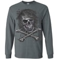 thumbnail image 1 of Skull Crossbones Graphic T-shirt Long Sleeve Mens, 1 of 1