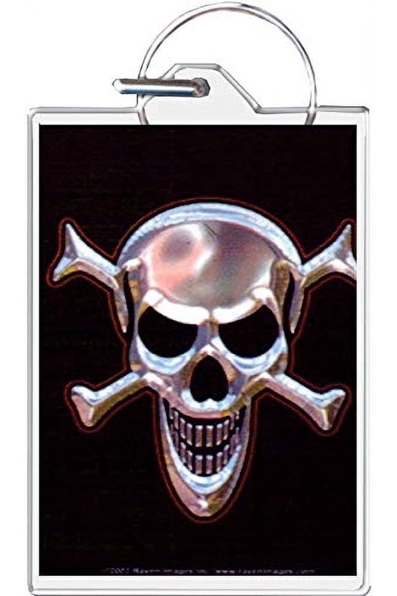 Skull & Crossbones Metallic Keychain