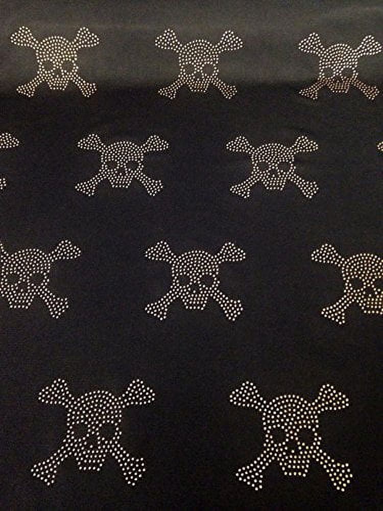 Skull & Crossbones Pattern Mini Metallic Dew Drop Studs on Black ...