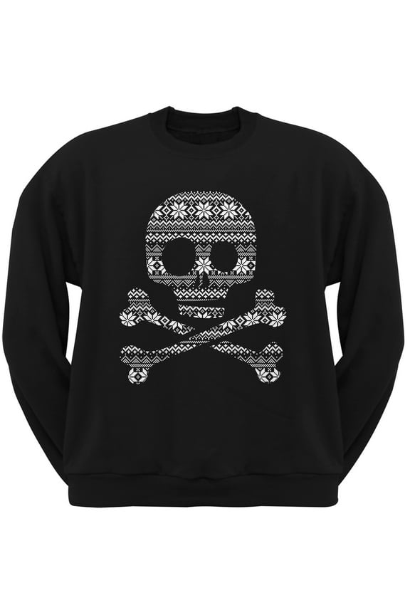 Skull & Crossbones Silhouette Black Adult Sweatshirt