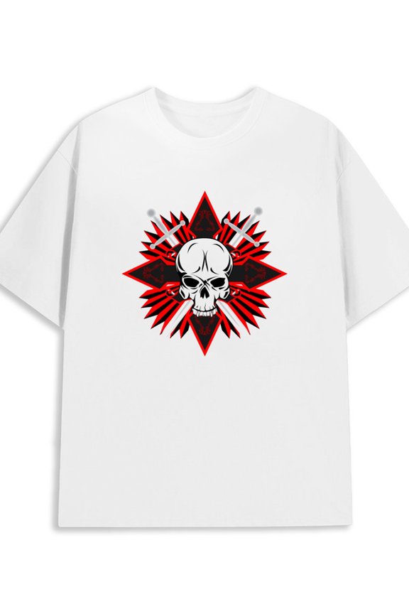 Skull Crossbones Tee mens 180G 100% Cotton white Funny Unisex Shirt Printed tshirts Classic Unisex Shirt Short Sleeve tshirts Trendy Unisex Shirt Short Sleeve tshirts