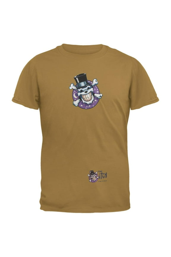 Skull & Crossbones Top Hat Logo Rust Adult T-Shirt - Medium