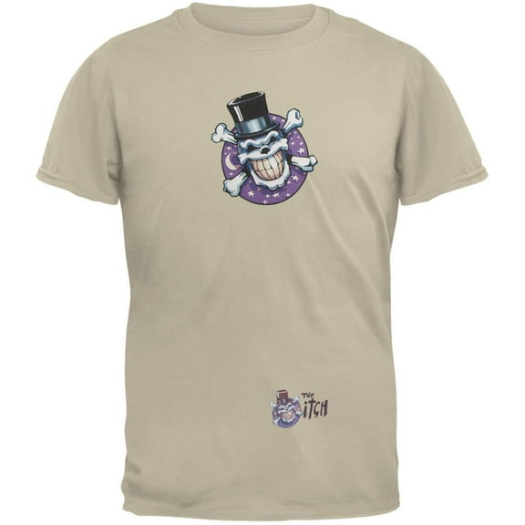 Skull & Crossbones Top Hat Logo Tan Adult T-Shirt - Medium