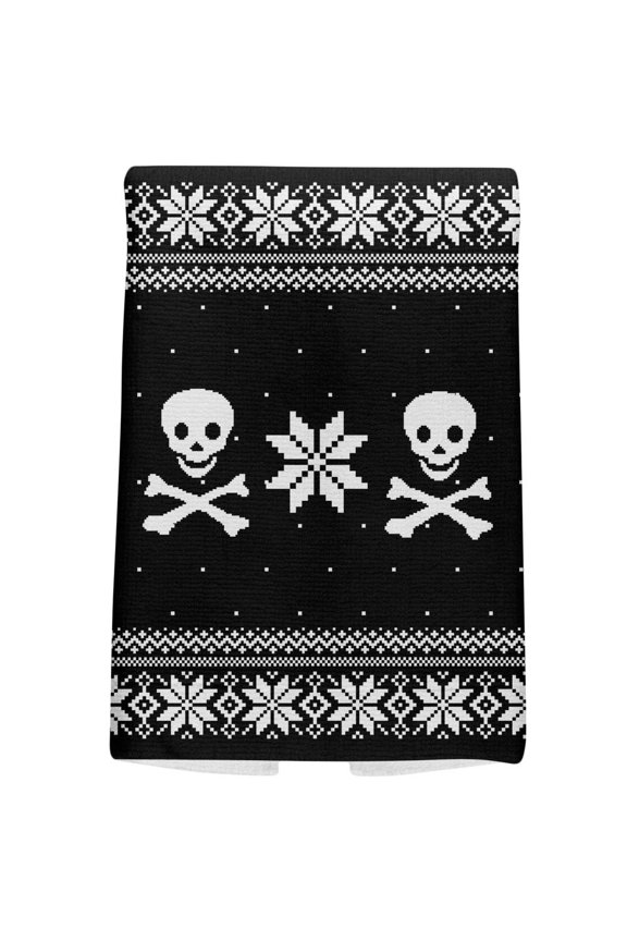 Skull & Crossbones Ugly Christmas Sweater All Over Hand Towel