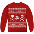 thumbnail image 1 of Skull & Crossbones Ugly Christmas Sweater Youth Sweatshirt Red YMD, 1 of 1