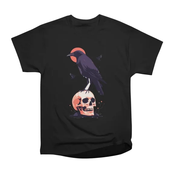 Skull Crow Harbinger of Shadows T-Shirt Tee Gift For Him Merch For Her Apparel For Friend
