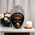 thumbnail image 1 of Skull With Crown Flower Urn Human Ashes Urn For Ashes - Cremation Urns For Ashes For Women - Human Urns For Ashes - Cremation Urn Human Ashes - Adult Funeral Urn (Size - 10Inch), 1 of 5