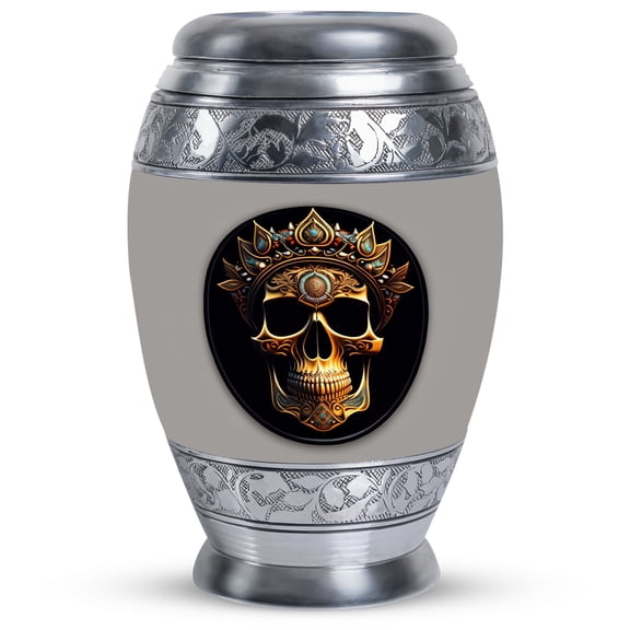 Skull With Crown Flower It Urns For Human Ashes Adult Male Dad - Decorative Urns - Funeral Urns For Adult Ashes Men - Large Burial Urns - Urns For Ashes Adult Male - Decorative (Size -10inch)
