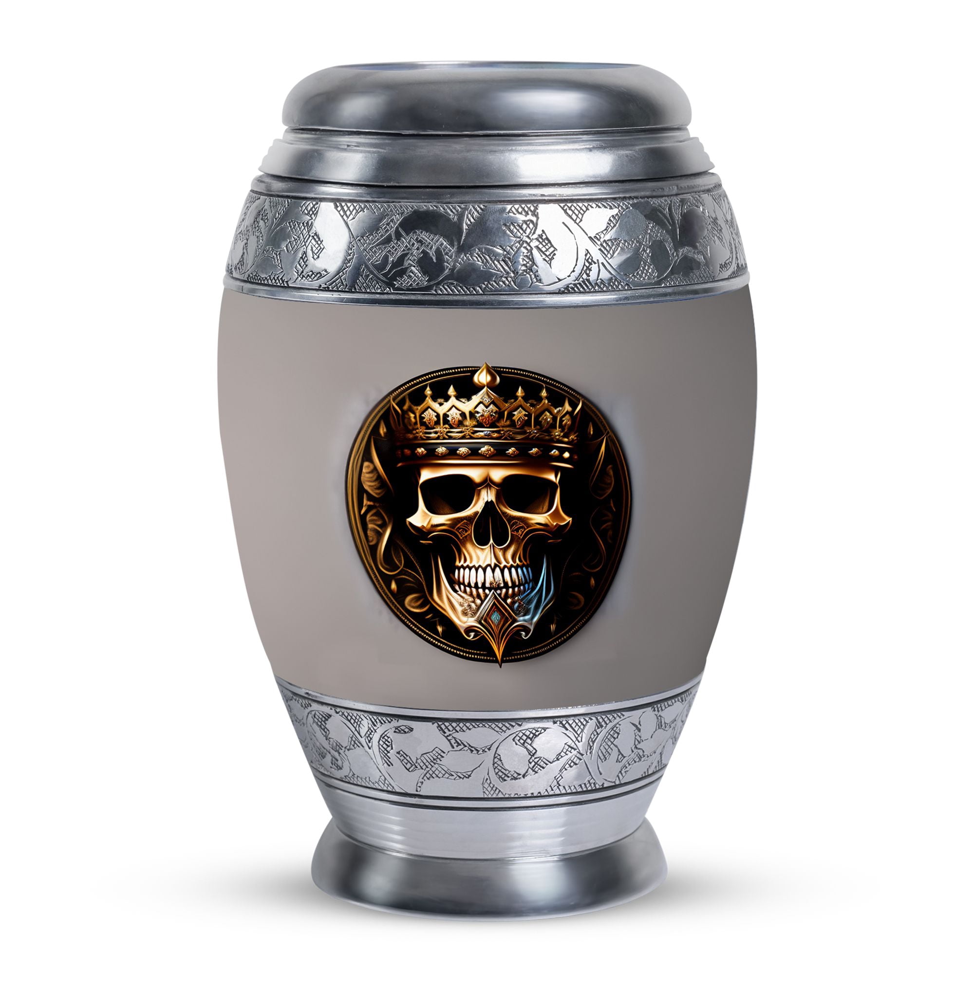 Skull With Crown It Urn - Small Decorative Urn - Urns For Human Ashes Adult Male Dad - Urns For Human Ashes Adult - Small Urns For Human Ashes Mom - Memorial Keepsakes For Ashes (Size -3inch, 1Pcs)