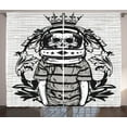 thumbnail image 1 of Ambesonne Skull Curtains 2 Panel Set, Skull Astronaut Man, 108" x 108", Black and White, 1 of 3