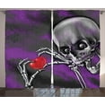 thumbnail image 1 of Ambesonne Skull Curtains 2 Panel Set, Spooky Scary Skeleton, 108" x 108", Multicolor, 1 of 3