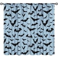 thumbnail image 1 of Skull Curtains，Gothic Skeleton Black Halloween Pattern Drapes Window 2 Panel Rod Pocket Curtain for Bedroom Living Room Decor 28" W X 40" L, 1 of 6