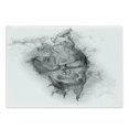 thumbnail image 1 of Skull Cutting Board, Contemporary Illustration of Smokey Grungy Dark Horror Style Devil Evil Print Art, Decorative Tempered Glass Cutting and Serving Board, in 3 Sizes, by Ambesonne, 1 of 5