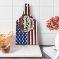 thumbnail image 1 of Skull Cutting Board, Dead Human Head with a Floral Wreath USA American Stars Humor Illustration, Decorative Tempered Glass Cutting and Serving Board, Wine Bottle Shape, Red White, by Ambesonne, 1 of 5