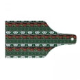 thumbnail image 1 of Skull Cutting Board, Mexican Folkloric Art and Roses Knitted Seem Pattern Traditional Borders Print, Tempered Glass Cutting and Serving Board, Wine Bottle Shape, Green White Red, by Ambesonne, 1 of 1
