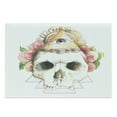 thumbnail image 1 of Skull Cutting Board, Traditional Mexican Sugar Skull with Eye Sign and Geometric Triangle, Decorative Tempered Glass Cutting and Serving Board, Large Size, Multicolor, by Ambesonne, 1 of 5