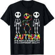 Skull Dance Autism Awareness Tee Mom Dad Kids Autism T-Shirt