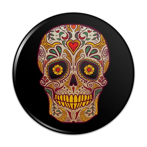Skull Day of the Dead Southwestern Pinback Button Pin