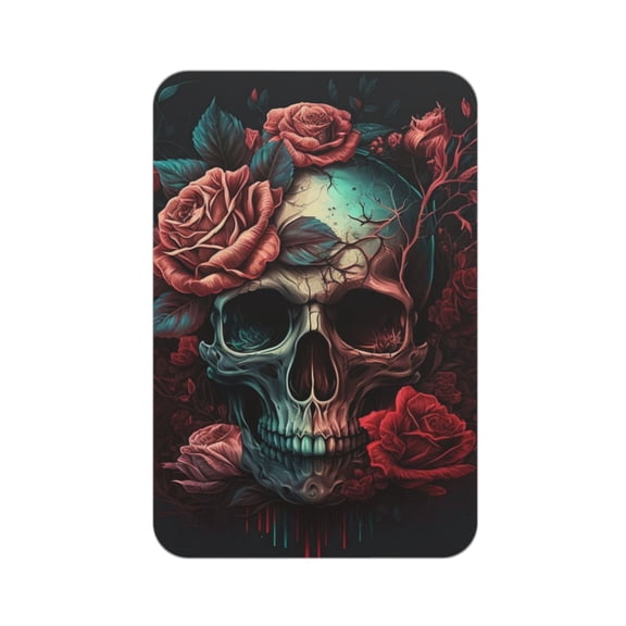 Skull Death Roses Retro Acrylic Fridge Magnets Decorative Refrigerator Magnets for Kitchen Office Whiteboard Locker