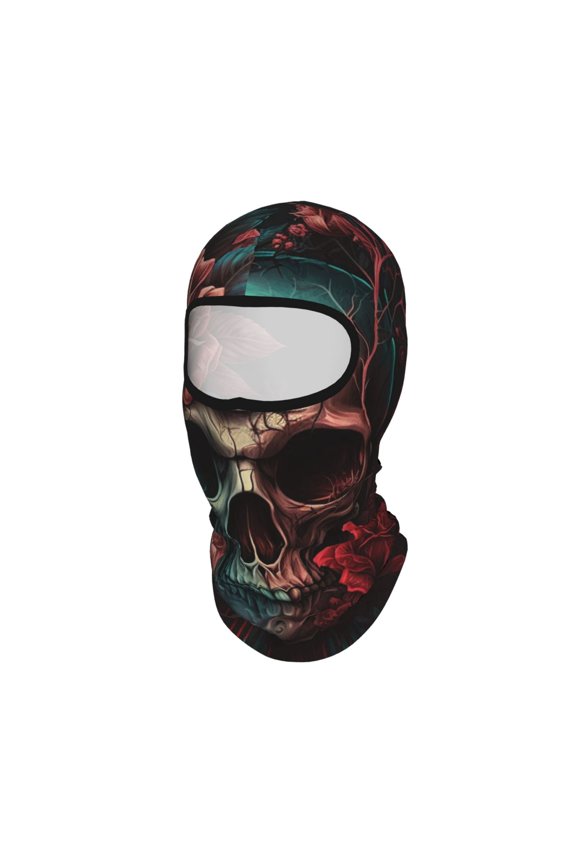 Skull Death Roses Retro Unisex Balaclava Ski Mask Full Face Cover for Cold Weather & UV Protection, Breathable Cooling Helmet Liner