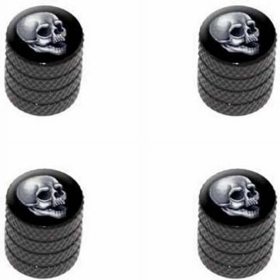 Skull Death Skeleton Halloween Tire Rim Wheel Aluminum Valve Stem Caps, Multiple Colors