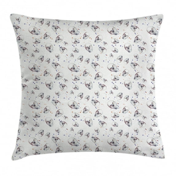 Skull Decorations Throw Pillow Cushion Cover, Skull Pattern with Spot Color Splashes on the Base All Souls Day Vigil Image, Decorative Square Accent Pillow Case, 24 X 24 Inches, White, by Ambesonne